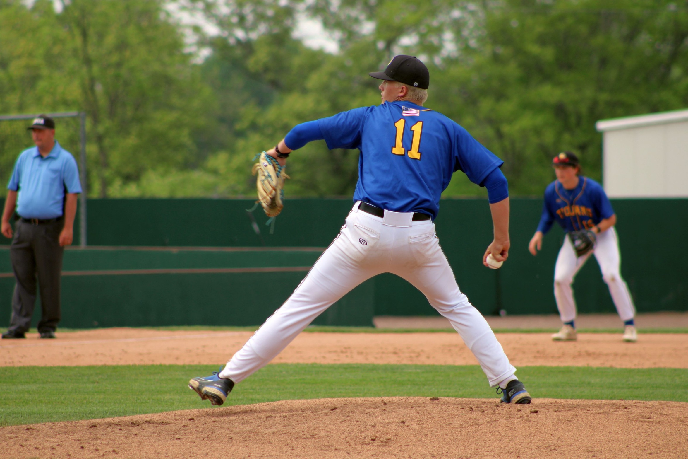 NIACC's Austin Klug delivers a pitch in Friday's regional tournament game against Iowa Central.