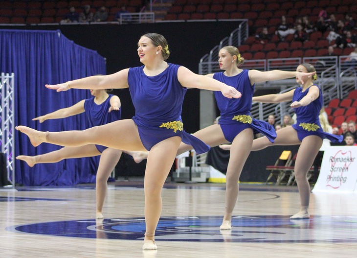 The NIACC Dance Team performs its Jazz routine at the state dance competition on Thursday in Des Moines.