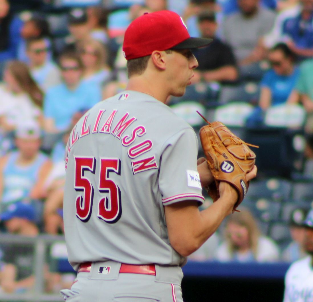 Brandon Williamson gets ready to deliver a pitch in his outing against the Kansas City Royals on June 13 in Kansas City.