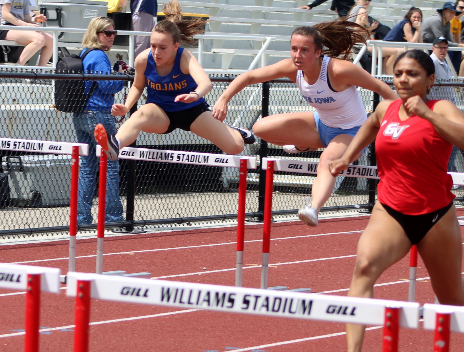 NIACC's Tara Backhaus runs to 2nd place finish in 100 hurdles Friday at the Grand View Viking Classic.